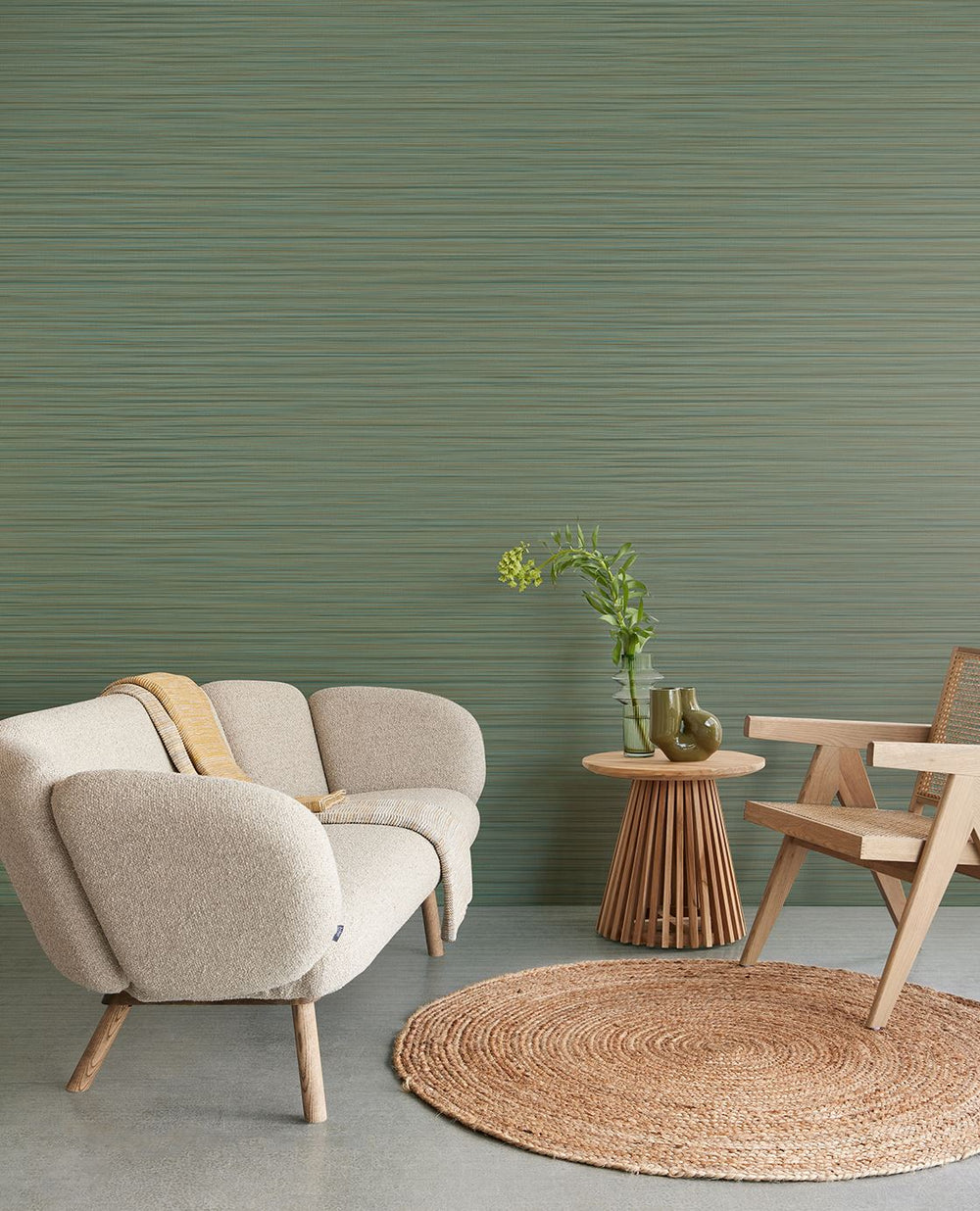 EIJFFINGER Cozumel 50542 - Afbeelding 2 - Blauw, Groen, Retro, Vintage, Landelijk, Basic, Effen, Uni, Structuren