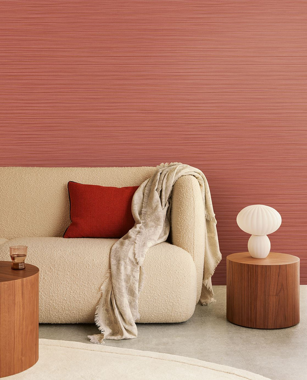 EIJFFINGER Cozumel 50545 - Afbeelding 2 - Rood, Retro, Vintage, Etnisch, Effen, Uni, Structuren