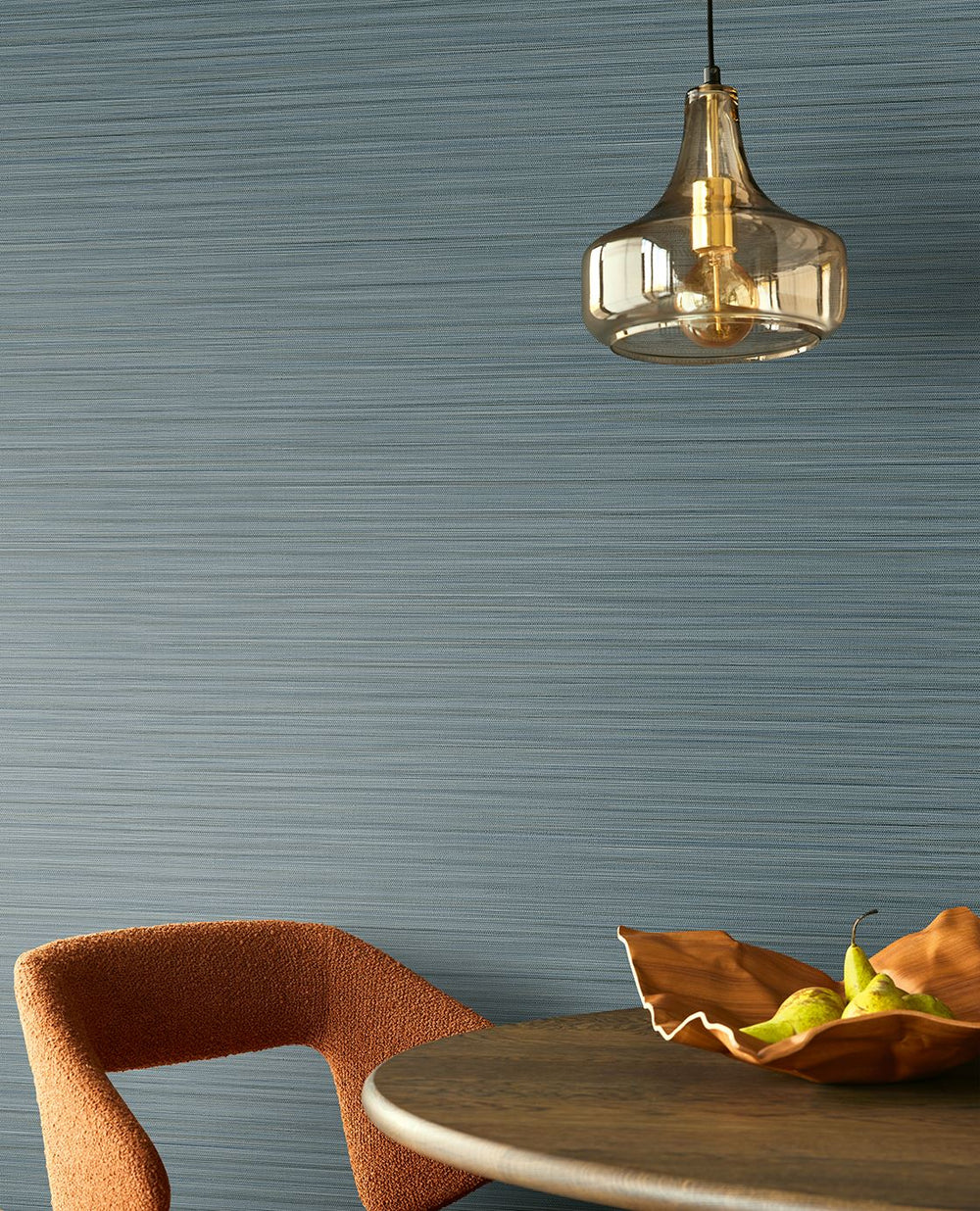 EIJFFINGER Cozumel 50548 - Afbeelding 2 - Blauw, Retro, Vintage, Etnisch, Effen, Uni, Structuren