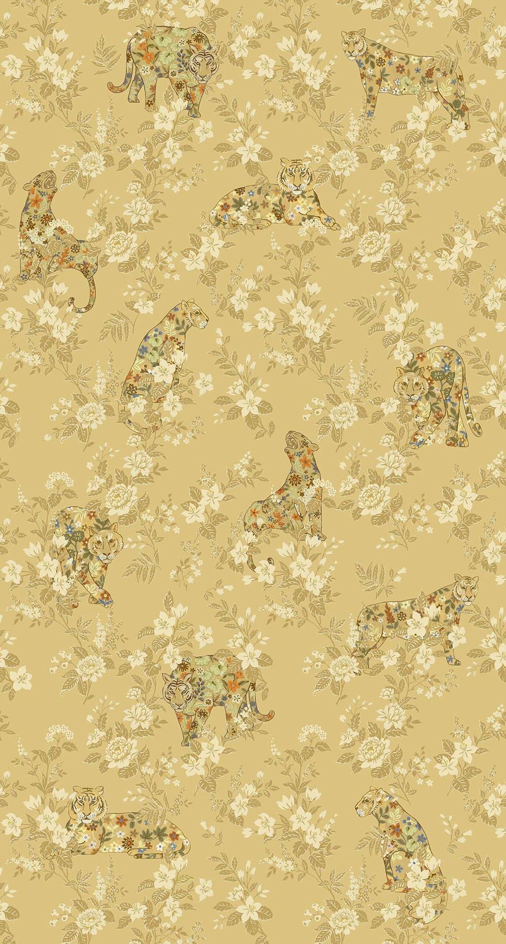 EIJFFINGER Festival 333550 - Afbeelding 1 - Naturel, Geel, Retro, Vintage, Etnisch, Chic, Glamour, Dieren, Fantasie