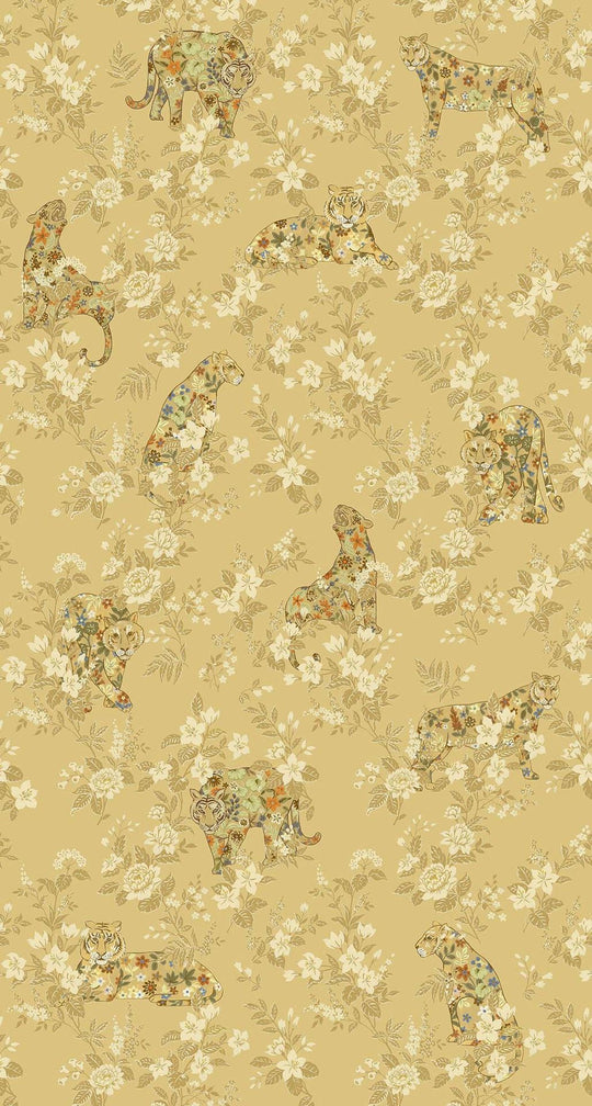 EIJFFINGER Festival 333550 - Afbeelding 1 - Naturel, Geel, Retro, Vintage, Etnisch, Chic, Glamour, Dieren, Fantasie