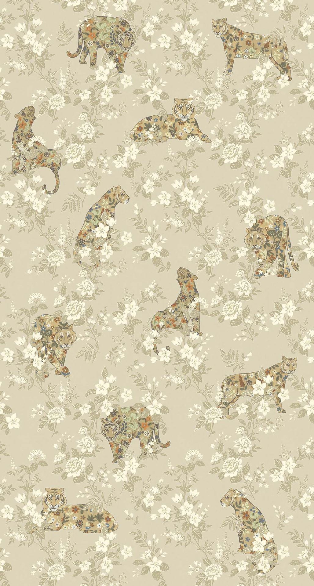 EIJFFINGER Festival 333552 - Afbeelding 1 - Naturel, Wit, Retro, Vintage, Etnisch, Chic, Glamour, Dieren, Fantasie