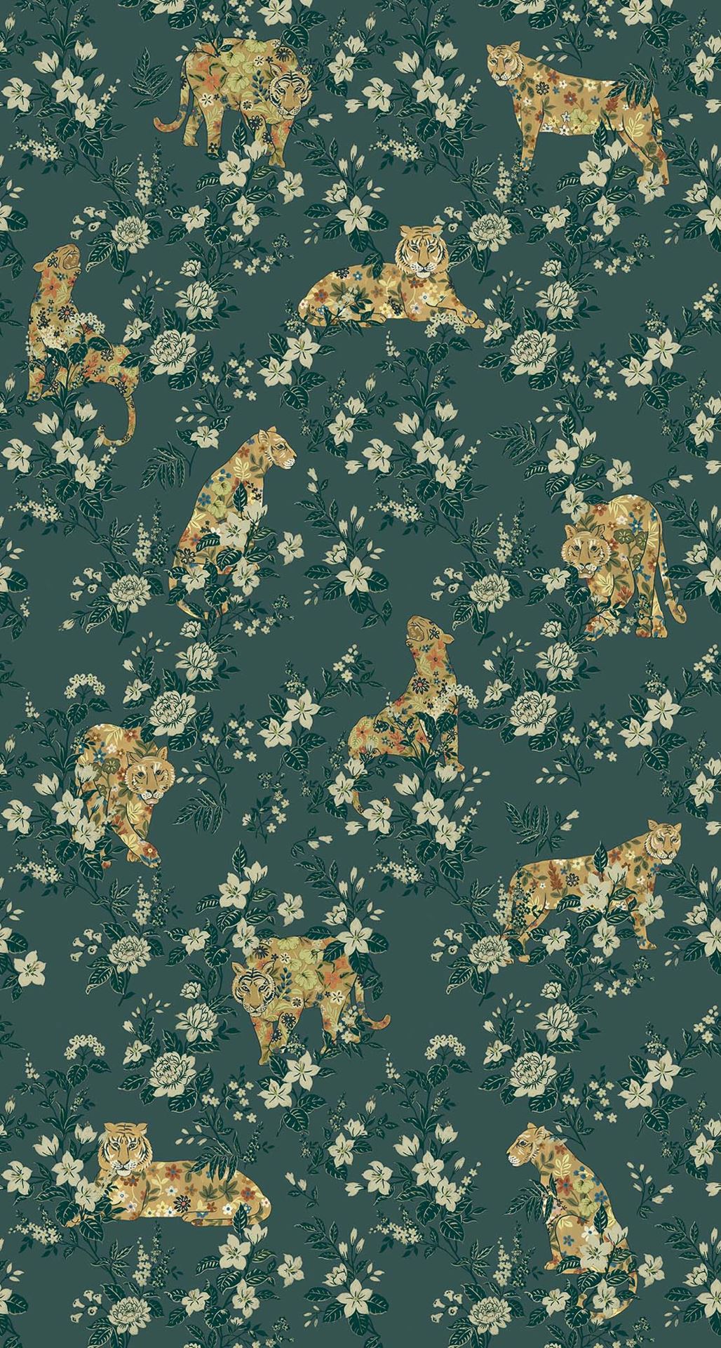 EIJFFINGER Festival 333553 - Afbeelding 1 - Groen, Retro, Vintage, Chic, Glamour, Dieren, Fantasie