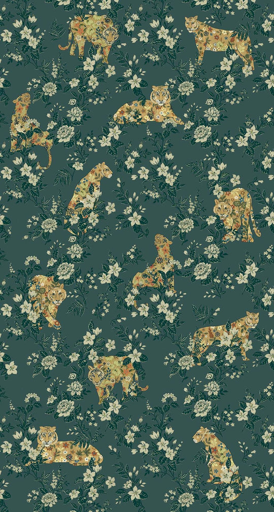 EIJFFINGER Festival 333553 - Afbeelding 1 - Groen, Retro, Vintage, Chic, Glamour, Dieren, Fantasie