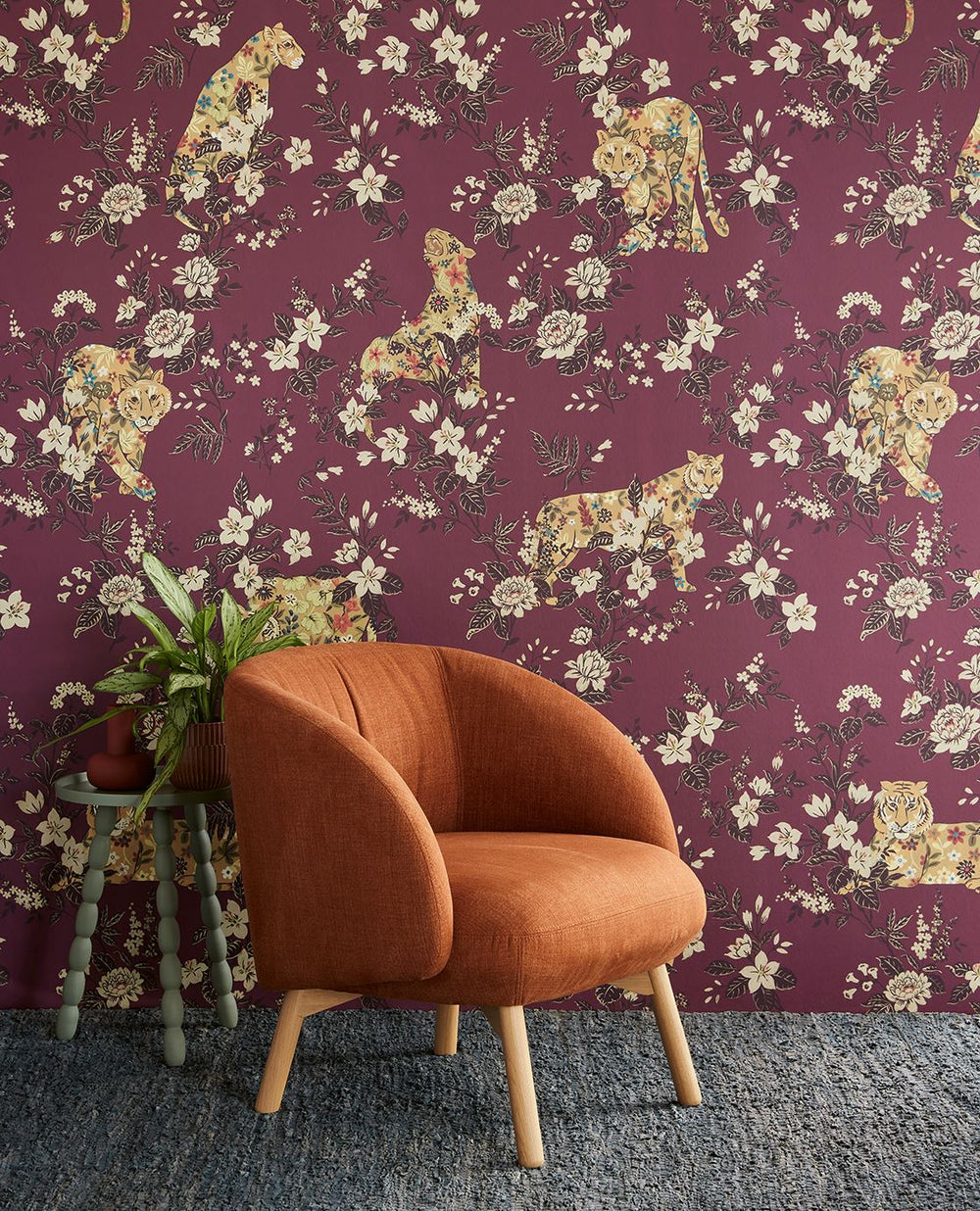 EIJFFINGER Festival 333551 - Afbeelding 2 - Rood, Retro, Vintage, Etnisch, Chic, Glamour, Dieren, Bloemen