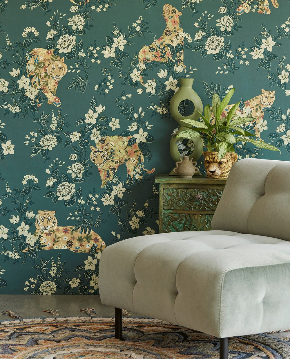 EIJFFINGER Festival 333553 - Afbeelding 2 - Groen, Retro, Vintage, Chic, Glamour, Dieren, Fantasie