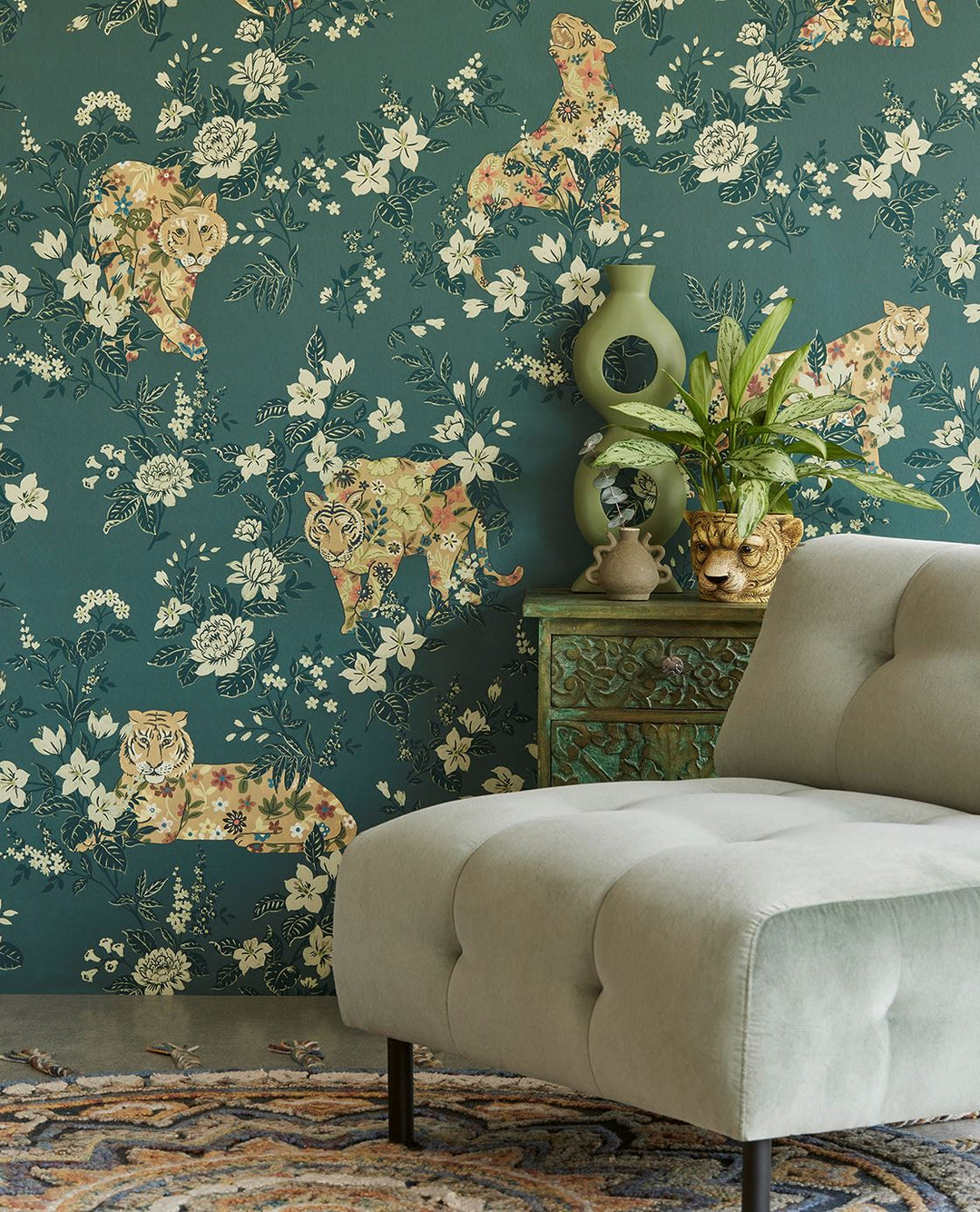 EIJFFINGER Festival 333553 - Afbeelding 2 - Groen, Retro, Vintage, Chic, Glamour, Dieren, Fantasie