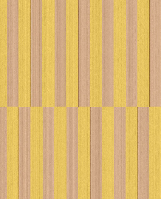EIJFFINGER Revive 333621 - Afbeelding 1 - Geel, Retro, Vintage, Kinderkamer, Strepen, Grafisch, Geometrisch