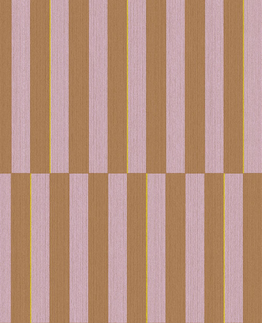 EIJFFINGER Revive 333624 - Afbeelding 1 - Naturel, Naturel, Paars, Retro, Vintage, Kinderkamer, Strepen, Grafisch, Geometrisch