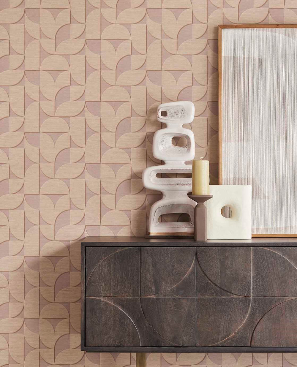 EIJFFINGER Revive 333611 - Afbeelding 2 - Naturel, Paars, Scandinavisch, Retro, Vintage, Basic, Geometrisch