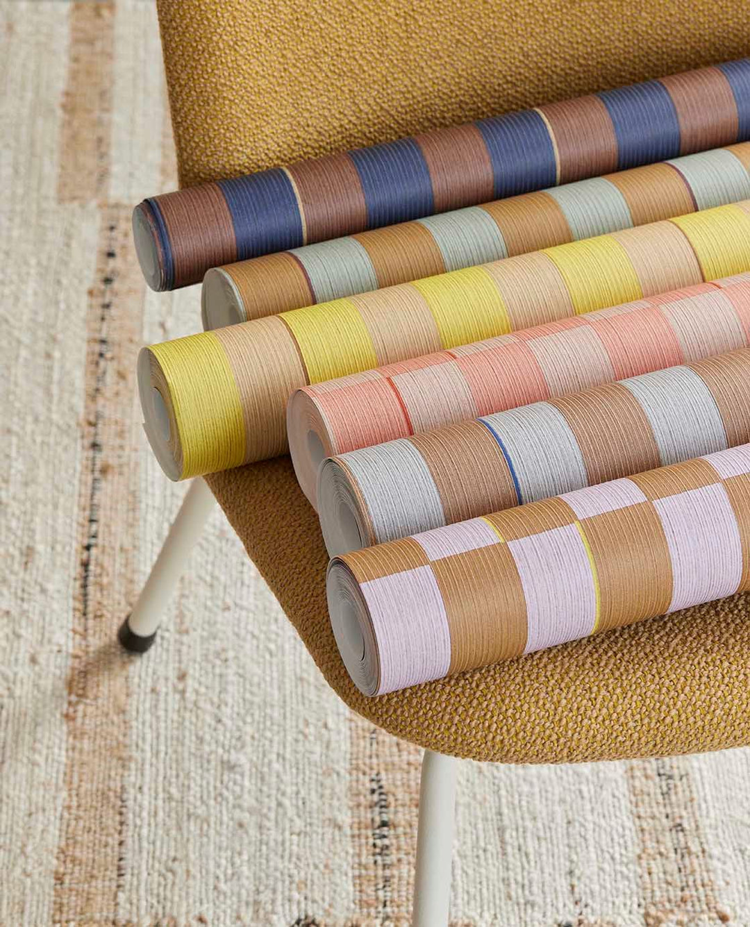 EIJFFINGER Revive 333620 - Afbeelding 2 - Naturel, Rood, Oranje, Retro, Vintage, Kinderkamer, Strepen, Grafisch, Geometrisch