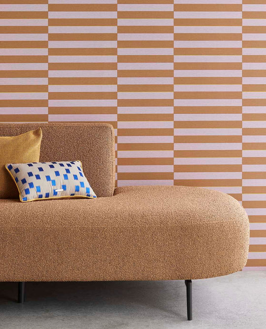 EIJFFINGER Revive 333624 - Afbeelding 2 - Naturel, Naturel, Paars, Retro, Vintage, Kinderkamer, Strepen, Grafisch, Geometrisch