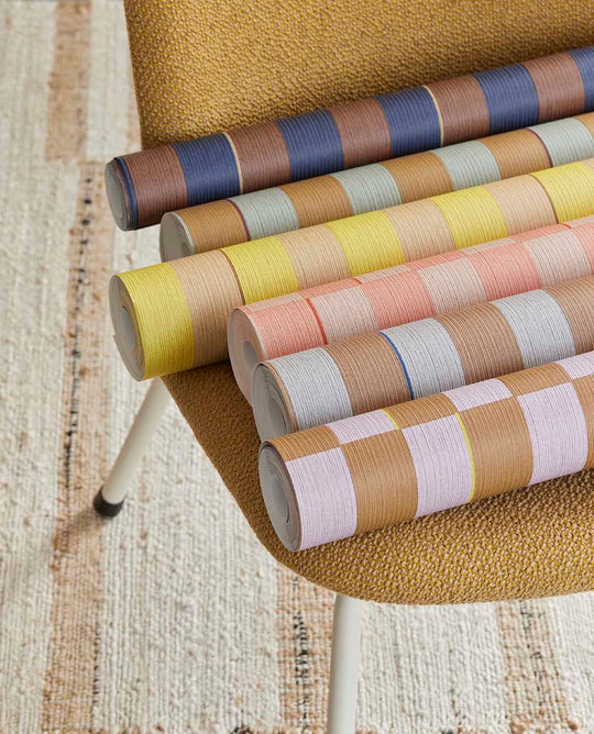 EIJFFINGER Revive 333624 - Afbeelding 4 - Naturel, Naturel, Paars, Retro, Vintage, Kinderkamer, Strepen, Grafisch, Geometrisch