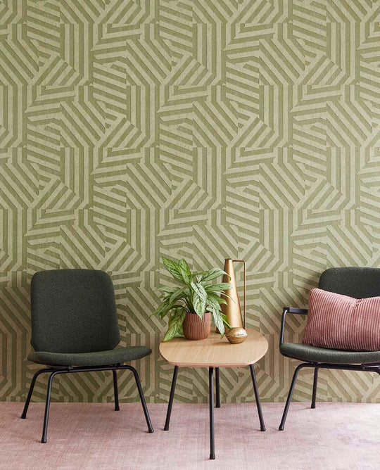 EIJFFINGER Revive 333632 - Afbeelding 2 - Groen, Retro, Vintage, Stoer, Industrieel, Grafisch, Geometrisch