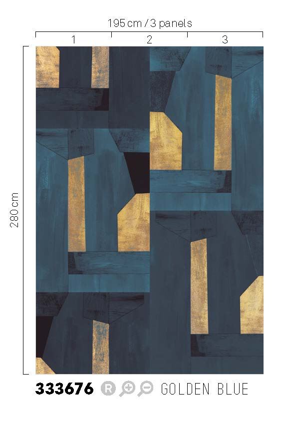 EIJFFINGER Revive 333676 - Afbeelding 3 - Blauw, Retro, Vintage, Stoer, Industrieel, Chic, Glamour