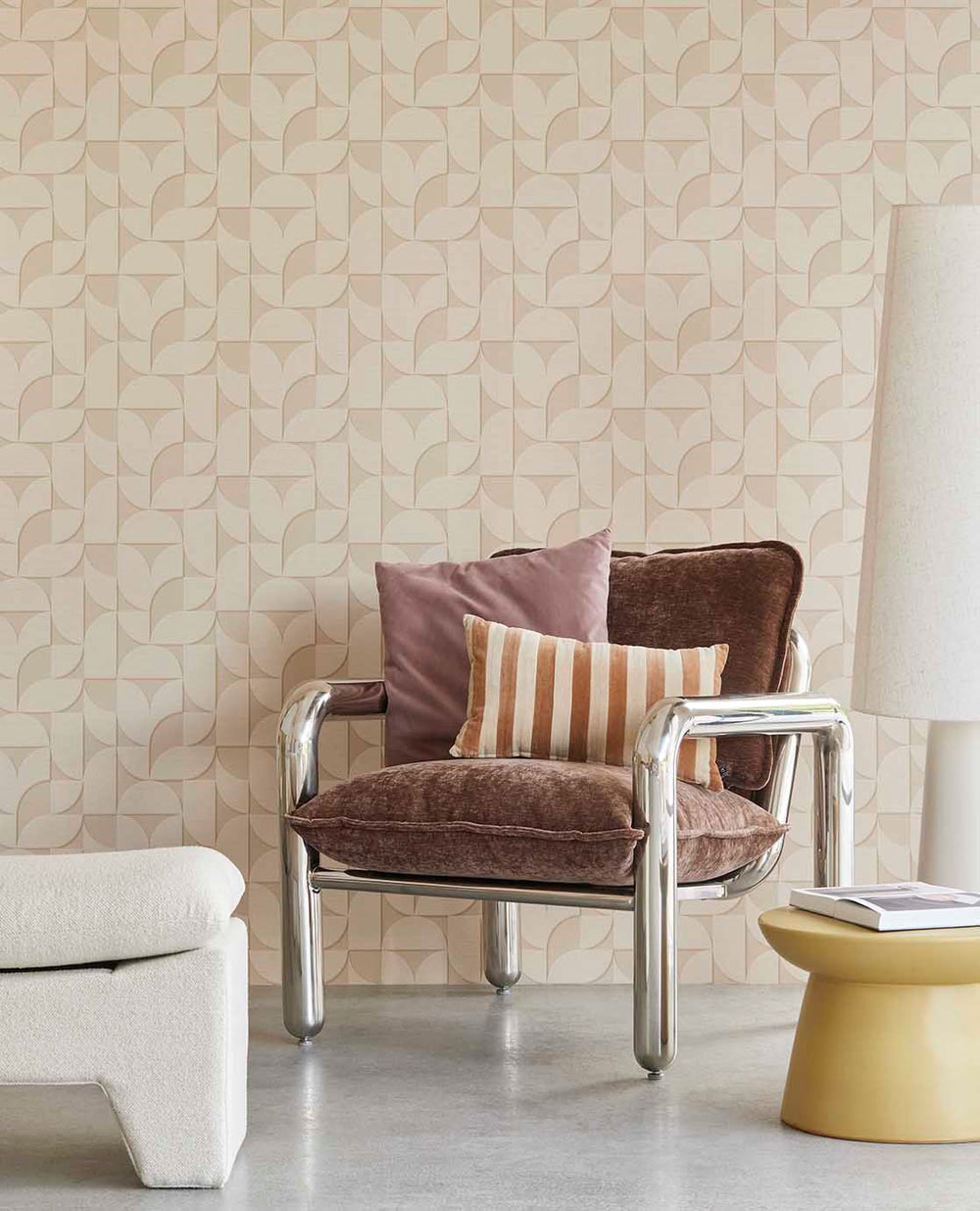 EIJFFINGER Revive 333610 - Afbeelding 2 - Naturel, Wit, Scandinavisch, Retro, Vintage, Basic, Geometrisch