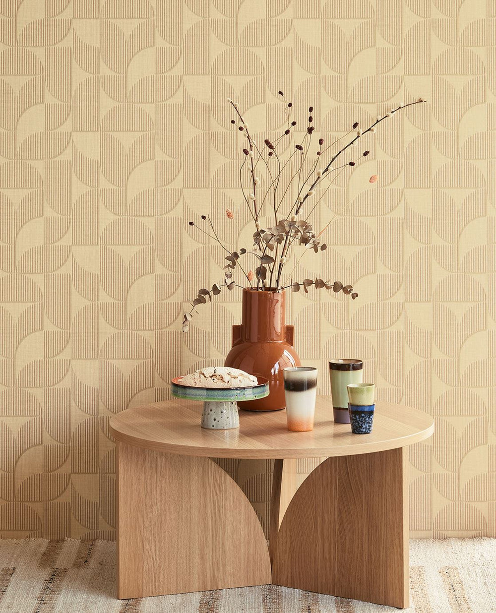 EIJFFINGER Revive 333600 - Afbeelding 2 - Naturel, Geel, Retro, Vintage, Etnisch, Basic, Natuurlijk, Geometrisch