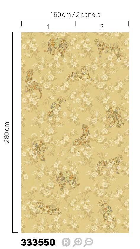 EIJFFINGER Festival 333550 - Afbeelding 3 - Naturel, Geel, Retro, Vintage, Etnisch, Chic, Glamour, Dieren, Fantasie