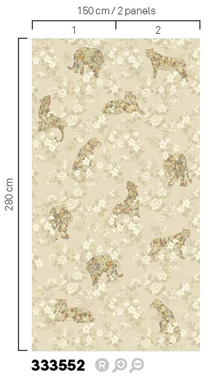 EIJFFINGER Festival 333552 - Afbeelding 3 - Naturel, Wit, Retro, Vintage, Etnisch, Chic, Glamour, Dieren, Fantasie