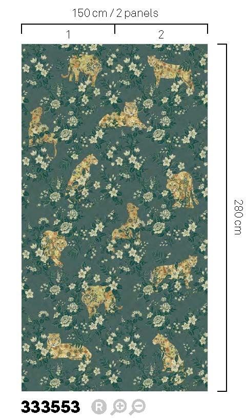 EIJFFINGER Festival 333553 - Afbeelding 3 - Groen, Retro, Vintage, Chic, Glamour, Dieren, Fantasie