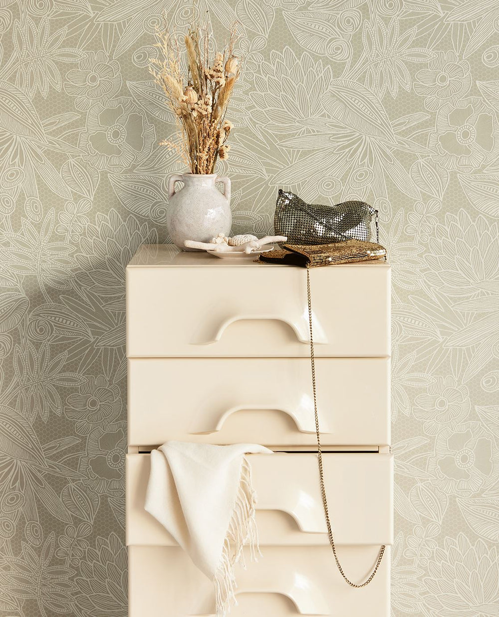 EIJFFINGER Gilded 340113 - Afbeelding 2 - Groen, Romantisch, Chic, Glamour, Bloemen