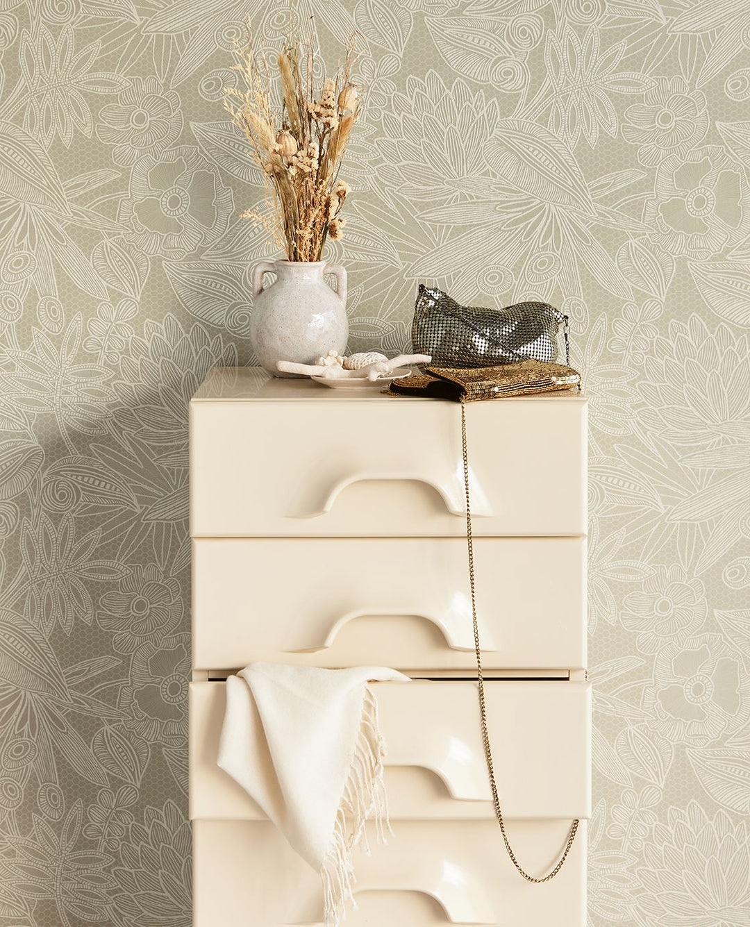 EIJFFINGER Gilded 340113 - Afbeelding 2 - Groen, Romantisch, Chic, Glamour, Bloemen