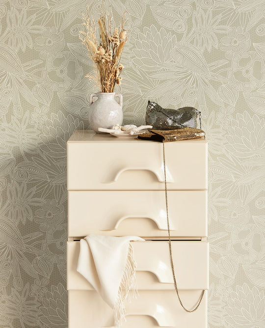 EIJFFINGER Gilded 340113 - Afbeelding 2 - Groen, Romantisch, Chic, Glamour, Bloemen