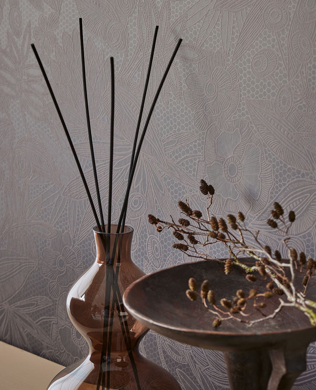 EIJFFINGER Gilded 340115 - Afbeelding 3 - Naturel, Paars, Romantisch, Chic, Glamour, Bloemen