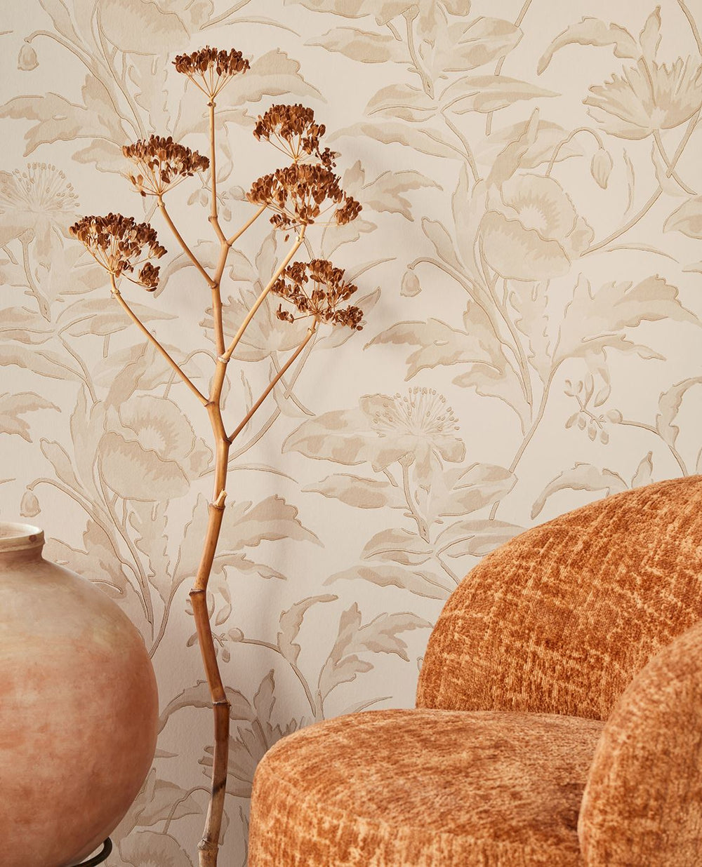 EIJFFINGER Gilded 340131 - Afbeelding 2 - Rood, Romantisch, Chic, Glamour, Bloemen, Bladeren