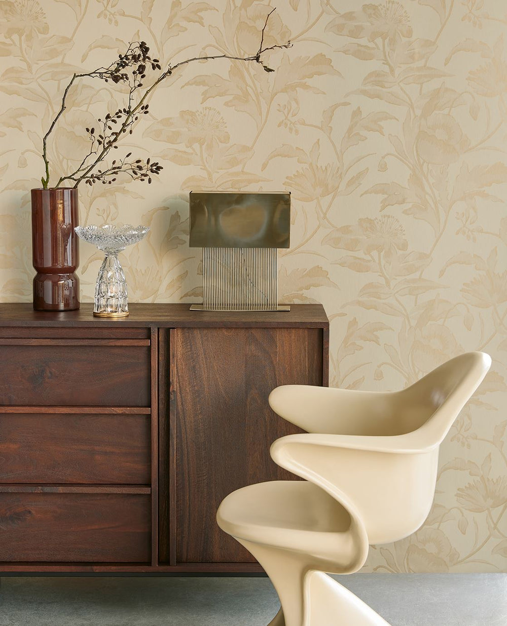 EIJFFINGER Gilded 340132 - Afbeelding 2 - Naturel, Goud, Romantisch, Chic, Glamour, Bloemen, Bladeren