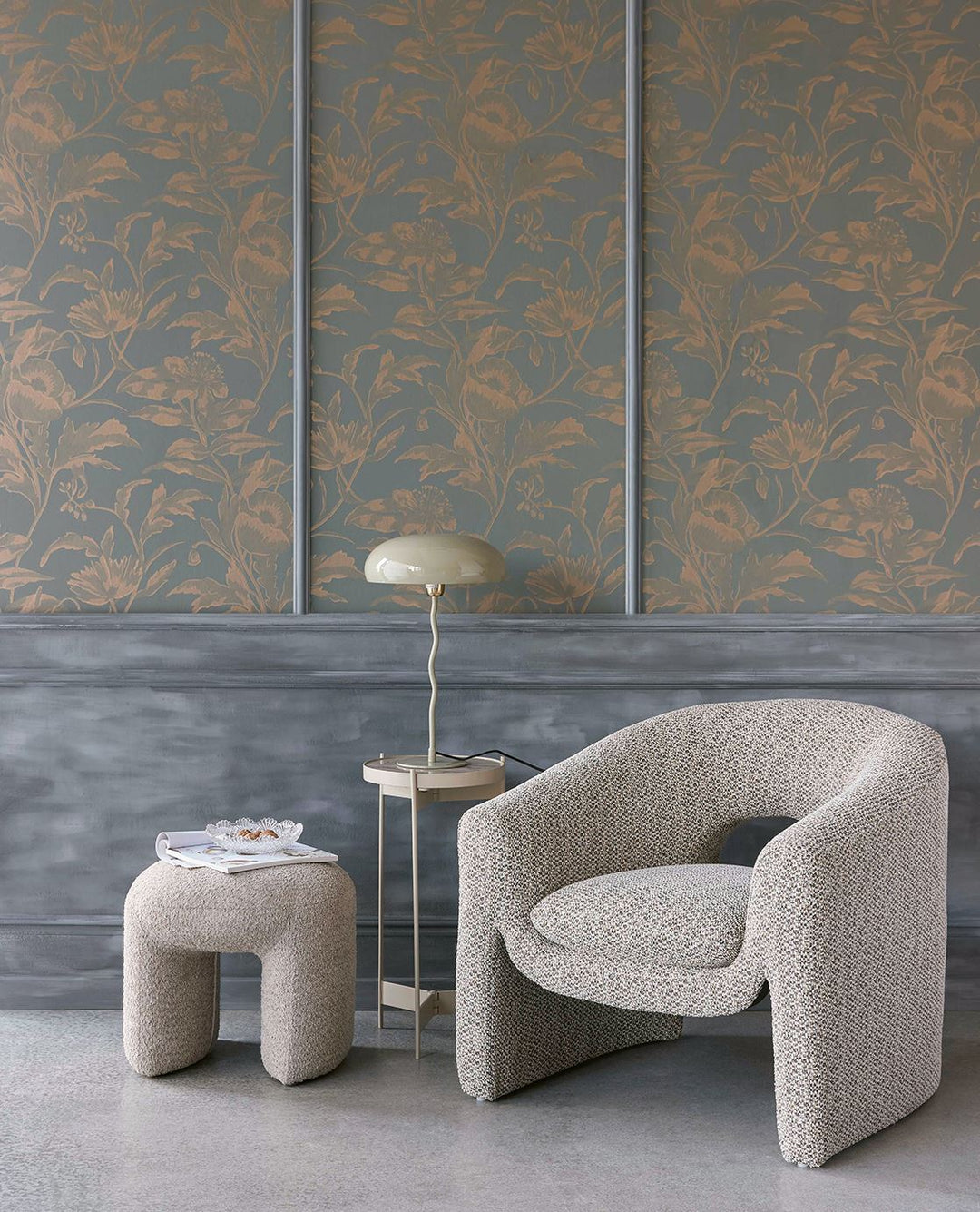 EIJFFINGER Gilded 340134 - Afbeelding 2 - Blauw, Groen, Romantisch, Chic, Glamour, Bloemen, Bladeren