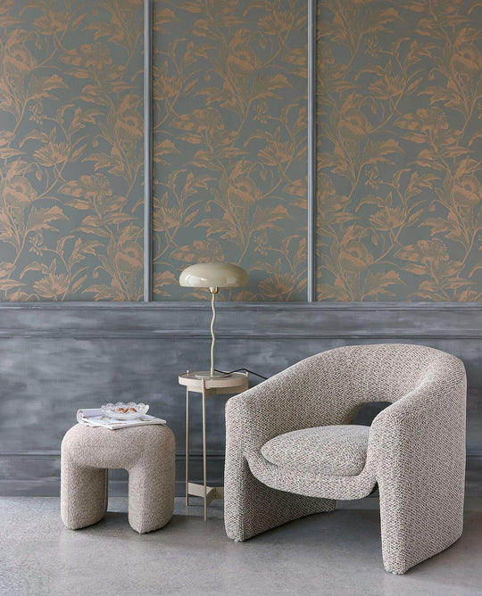 EIJFFINGER Gilded 340134 - Afbeelding 2 - Blauw, Groen, Romantisch, Chic, Glamour, Bloemen, Bladeren