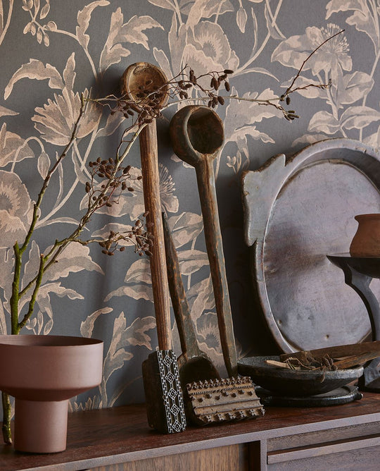 EIJFFINGER Gilded 340135 - Afbeelding 3 - Naturel, Paars, Romantisch, Chic, Glamour, Bloemen, Bladeren