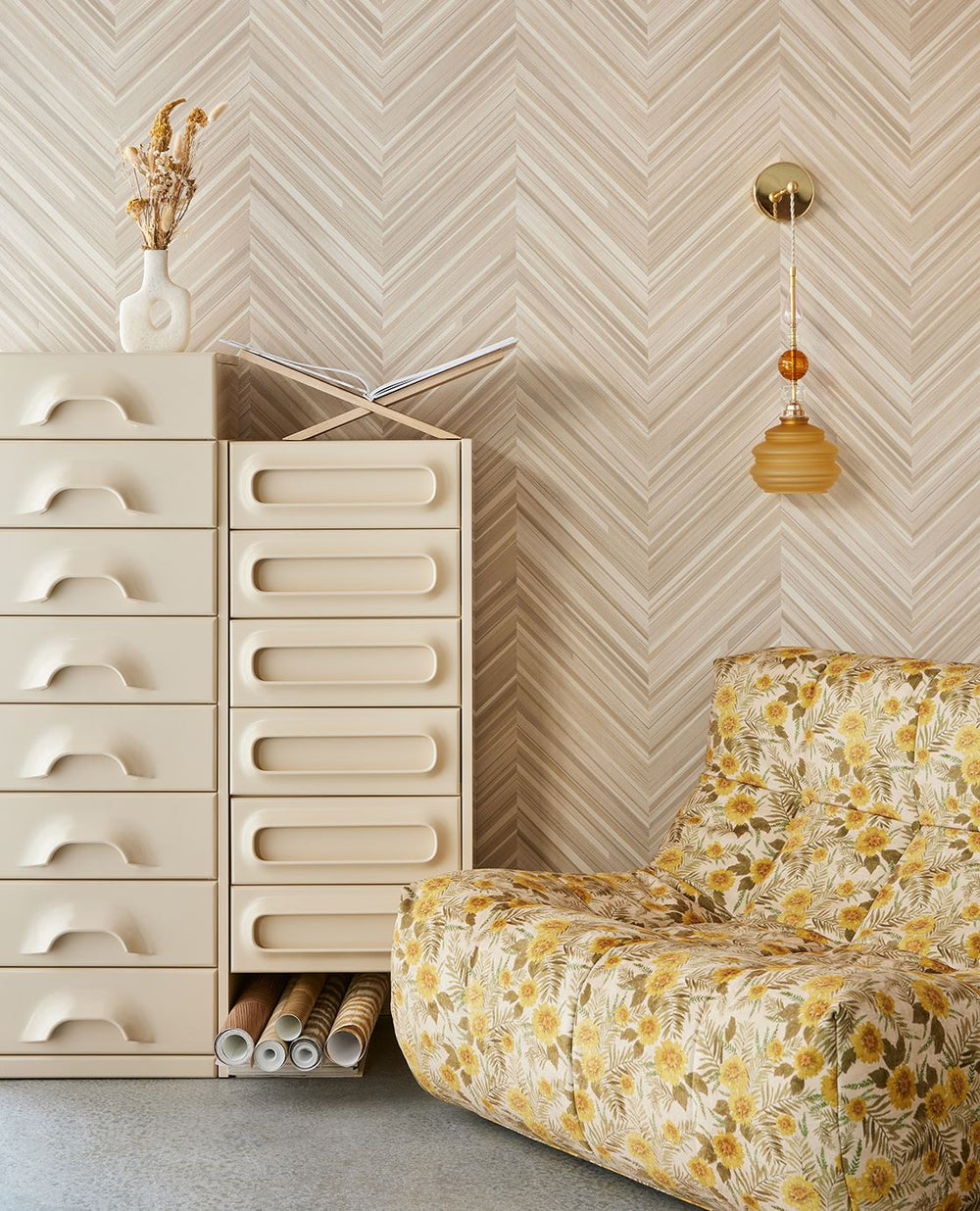 EIJFFINGER Gilded 340160 - Afbeelding 2 - Naturel, Wit, Klassiek, Stoer, Industrieel, Chic, Glamour, Strepen, Natuurlijk, Geometrisch
