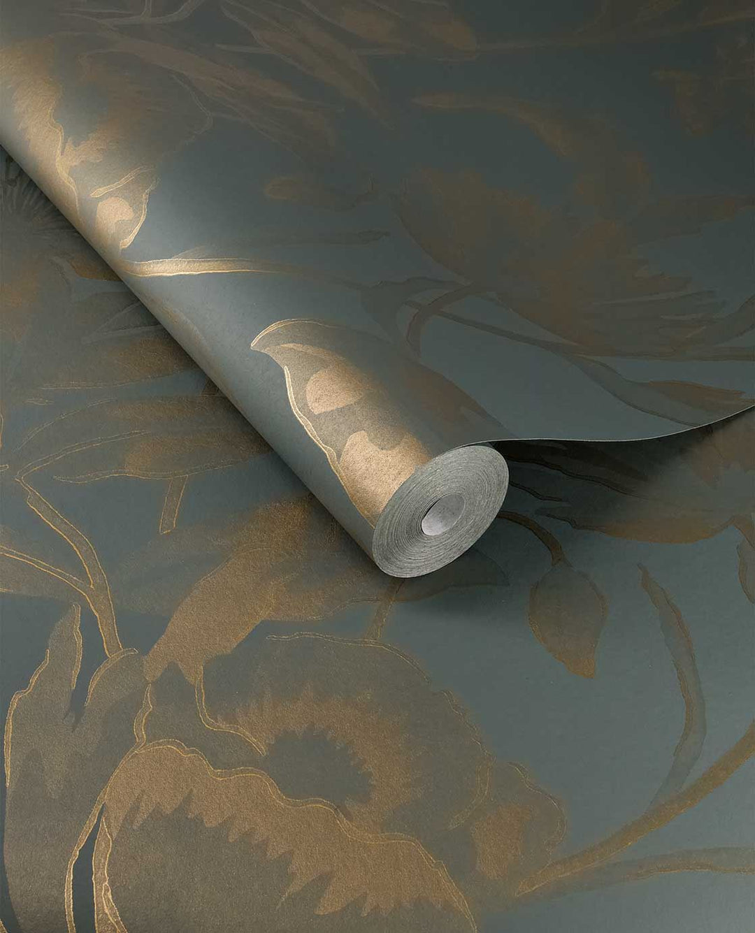 EIJFFINGER Gilded 340134 - Afbeelding 1 - Blauw, Groen, Romantisch, Chic, Glamour, Bloemen, Bladeren