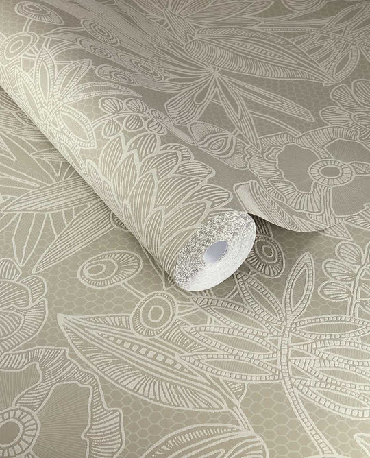 EIJFFINGER Gilded 340113 - Afbeelding 1 - Groen, Romantisch, Chic, Glamour, Bloemen