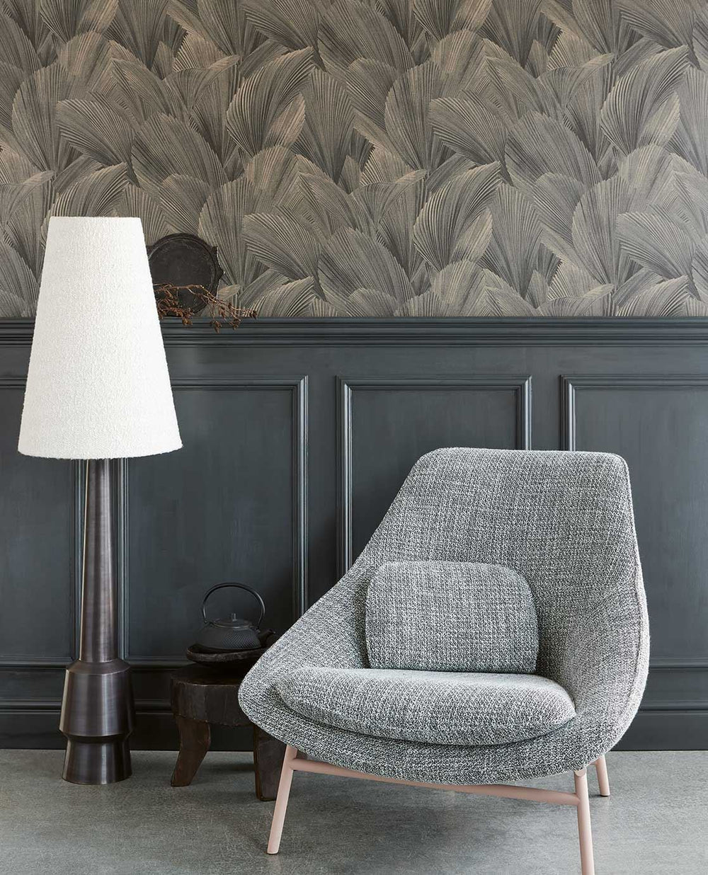 EIJFFINGER Gilded 340126 - Afbeelding 2 - Naturel, Zwart / Grijs, Stoer, Industrieel, Chic, Glamour, Bladeren