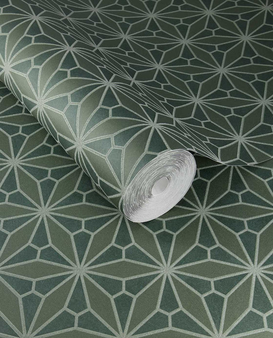 EIJFFINGER Gilded 340145 - Afbeelding 1 - Groen, Chic, Glamour, Geometrisch