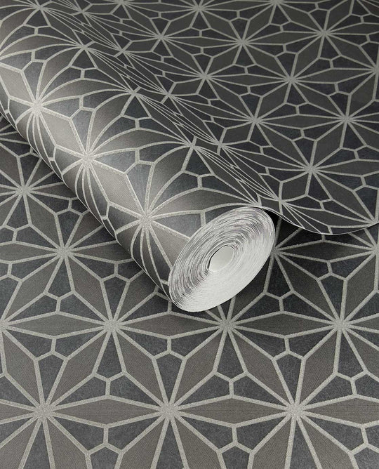 EIJFFINGER Gilded 340144 - Afbeelding 1 - Zwart / Grijs, Chic, Glamour, Geometrisch