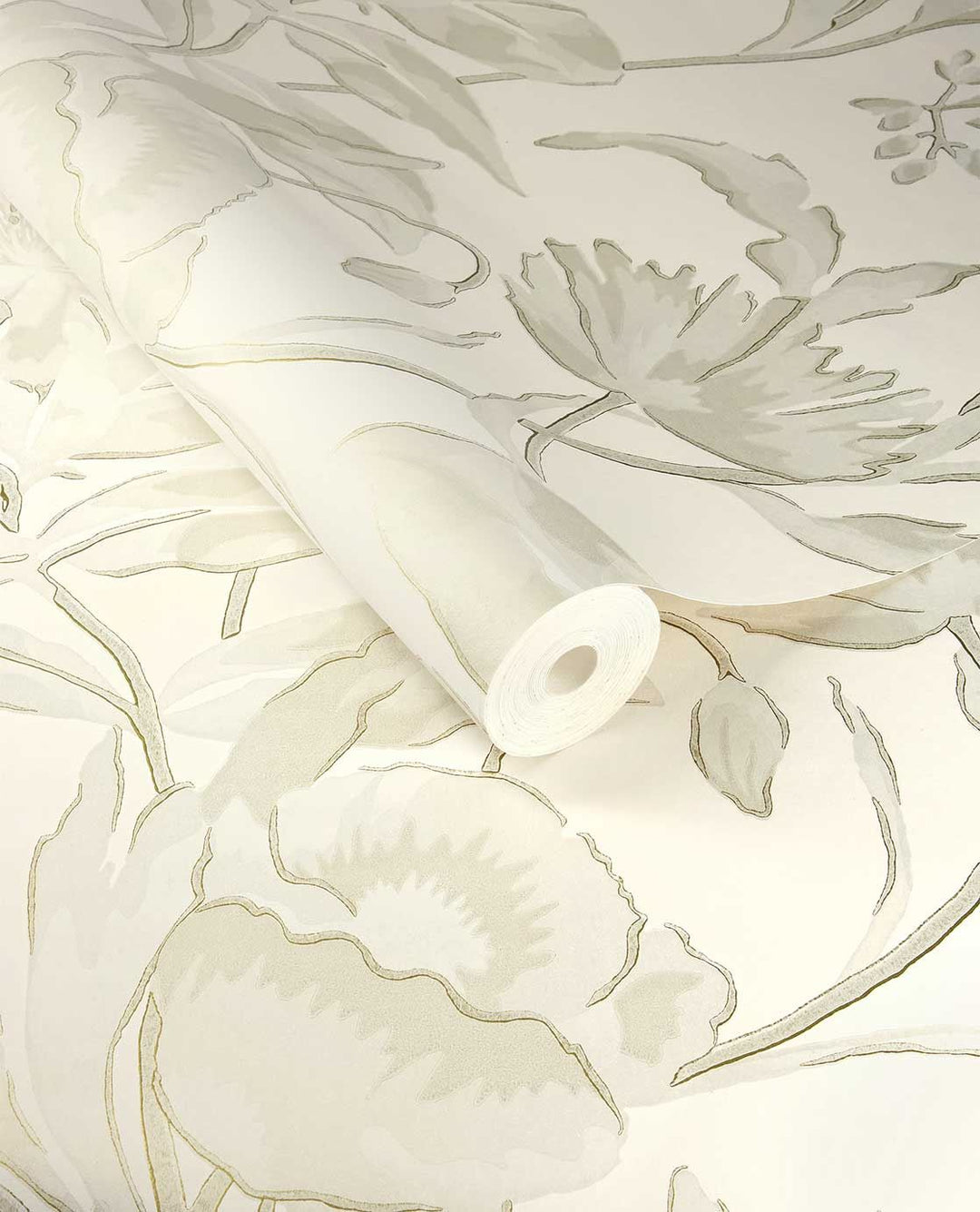 EIJFFINGER Gilded 340130 - Afbeelding 1 - Wit, Romantisch, Chic, Glamour, Bloemen, Bladeren