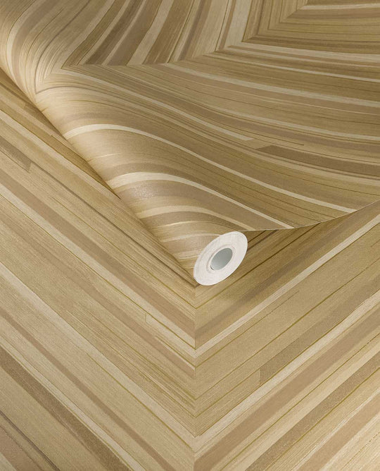 EIJFFINGER Gilded 340161 - Afbeelding 1 - Naturel, Geel, Klassiek, Stoer, Industrieel, Chic, Glamour, Strepen, Natuurlijk, Geometrisch