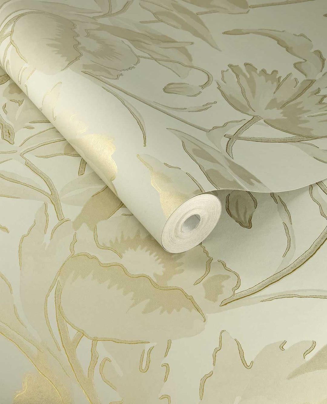 EIJFFINGER Gilded 340133 - Afbeelding 1 - Groen, Romantisch, Chic, Glamour, Bloemen, Bladeren