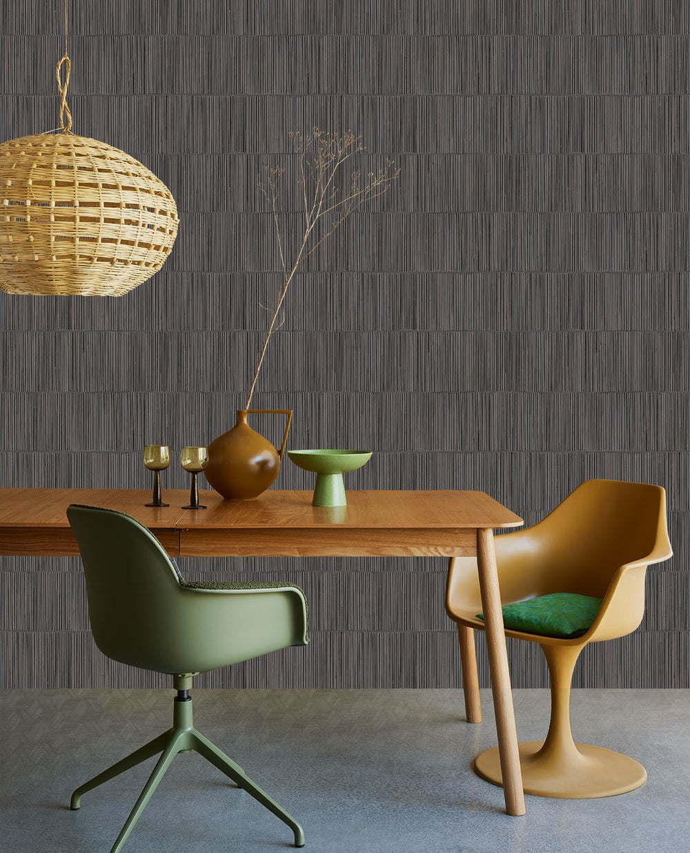 EIJFFINGER Terra 391510 - Afbeelding 2 - Naturel, Zwart / Grijs, Etnisch, Basic, Stoer, Industrieel, Strepen, Natuurlijk, Structuren