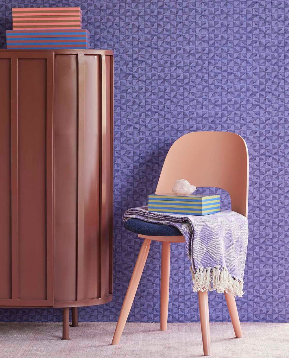 EIJFFINGER Revive 333656 - Afbeelding 2 - Blauw, Paars, Retro, Vintage, Stoer, Industrieel, Effen, Uni, Structuren, Grafisch