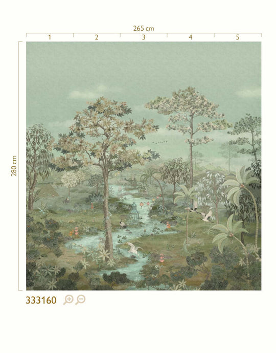 EIJFFINGER Pip Studio 6 333160 - Afbeelding 3 - Groen, Romantisch, Pip Studio, Vogels, Bladeren
