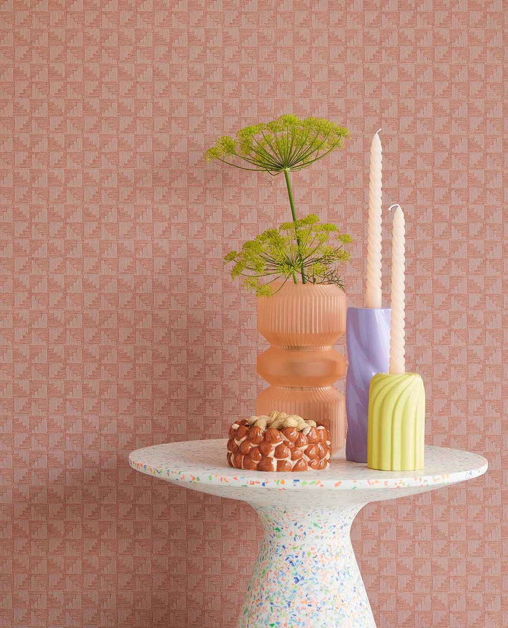 EIJFFINGER Revive 333657 - Afbeelding 2 - Naturel, Rood, Oranje, Retro, Vintage, Romantisch, Romantisch, Effen, Uni, Structuren, Grafisch