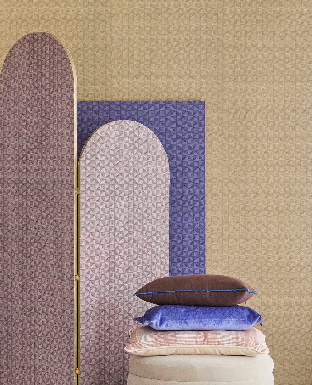 EIJFFINGER Revive 333655 - Afbeelding 2 - Paars, Retro, Vintage, Etnisch, Stoer, Industrieel, Effen, Uni, Structuren, Grafisch