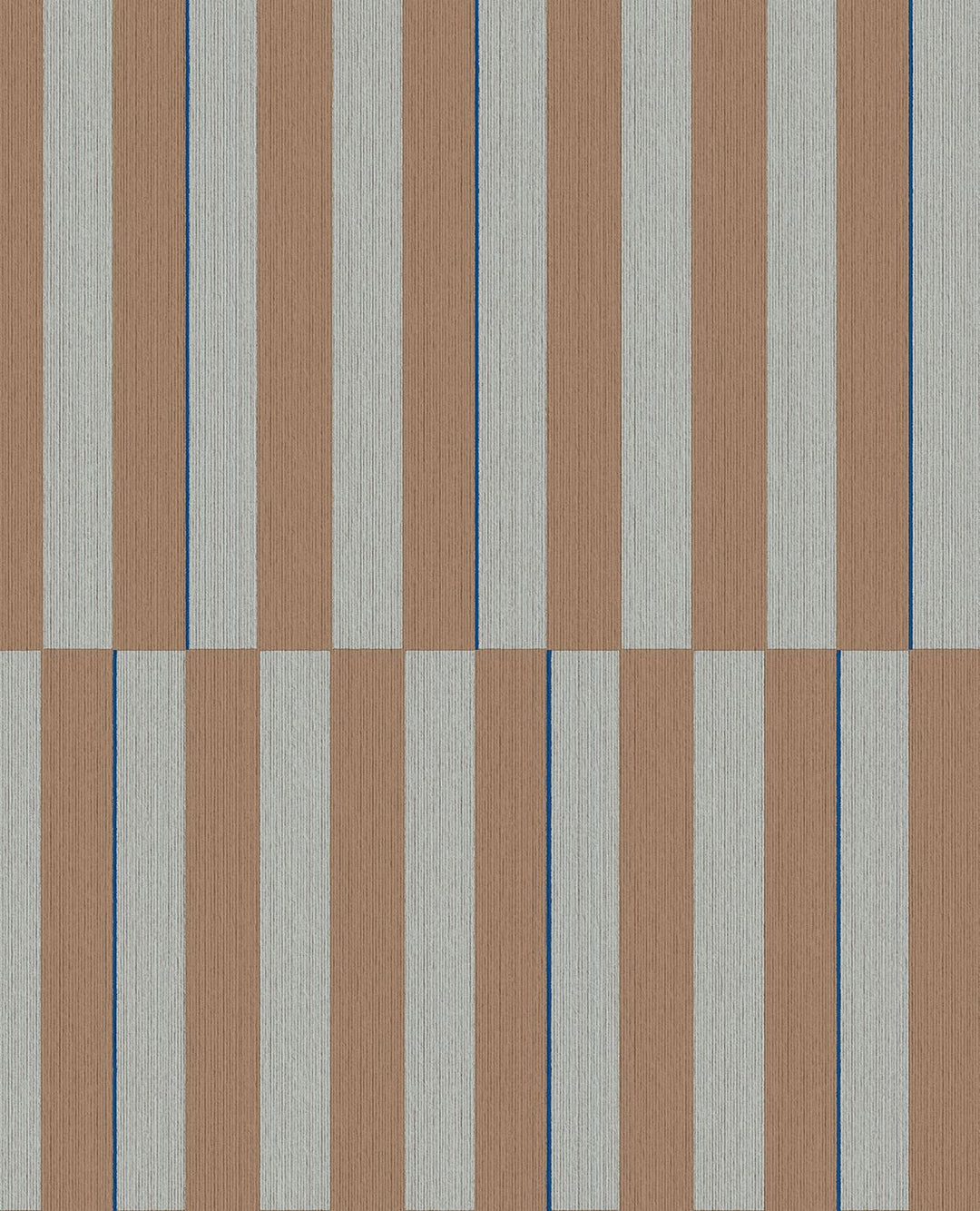 EIJFFINGER Revive 333623 - Afbeelding 1 - Naturel, Naturel, Blauw, Retro, Vintage, Kinderkamer, Strepen, Grafisch, Geometrisch