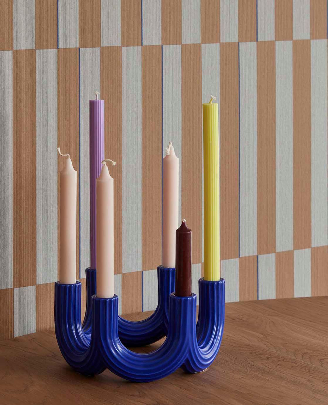 EIJFFINGER Revive 333623 - Afbeelding 4 - Naturel, Naturel, Blauw, Retro, Vintage, Kinderkamer, Strepen, Grafisch, Geometrisch