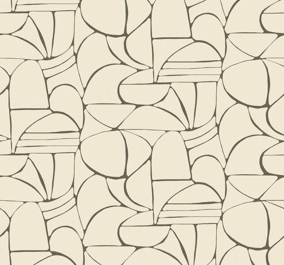 EIJFFINGER Solange 340280 - Afbeelding 1 - Wit, Zwart / Grijs, Stoer, Industrieel, Geometrisch 